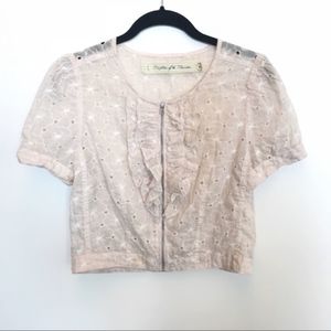 Anthropologie | Hanami Cropped Eyelet Jacket